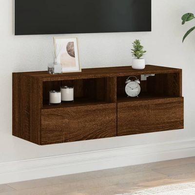 vidaXL TV nástenná skrinka hnedý dub 80x30x30 cm kompozitné drevo
