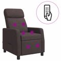 vidaXL Masážne relaxačné kreslo Tmavohnedá Látka