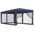 vidaXL Párty stan so 6 sieťkovanými bočnými stenami modrý 3x6 m HDPE