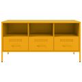 vidaXL TV skrinka horčicovožltá 100,5x39x50,5 cm oceľ