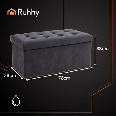 Úložný puf XXL 76x38x38cm Ruhhy 26130, šedý zamat Úložný puf XXL 76x38x38cm Ruhhy 26130, šedý samet