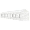vidaXL Altánok so strechou, biely 20,07x2,28x2,69 m, polyetylén