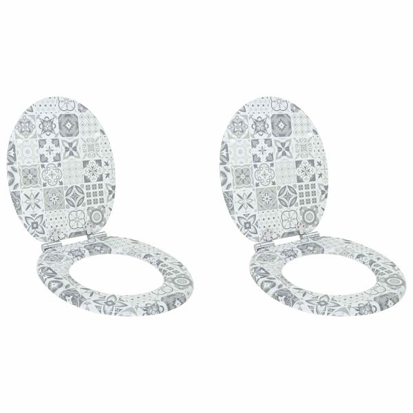 vidaXL Sedenie na toaletu s tichým zatváraním 2 pcs 44 x 38 cm