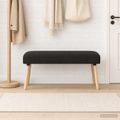 vidaXL lavička Jednofarebný Čierna 110 x 40 x 46 cm Bouclé
