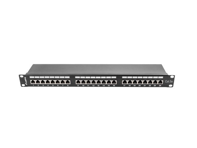 LANBERG PATCH PANEL 24 PORTOV 1U 19'' CAT.5E FTP TIENE ČIERNY