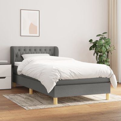 vidaXL Boxspring posteľ s matracom tmavosivá 100x200 cm látka