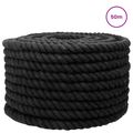 vidaXL Bavlnený povraz 16 mm 50 m Čierna 100% bavlna