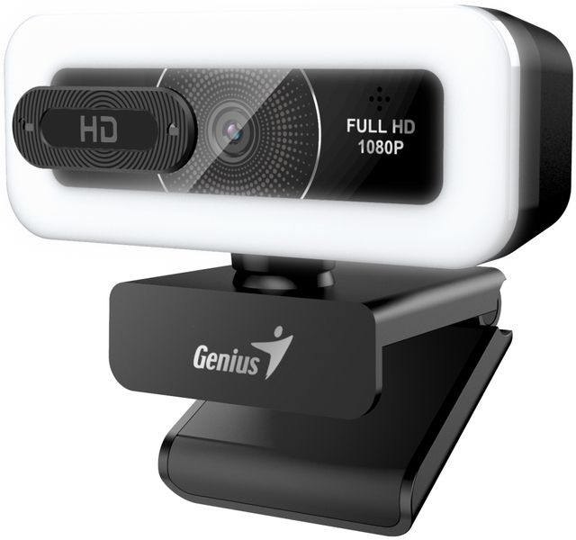 GENIUS FaceCam Light/ 2M 1080P/ LED svetlo/ kryt súkromia/ USB-C/ USB/ UVC/ mikrofón/ čierna Webkamera, Full HD 1080P, LED osvetlenie, vstavaný mikrofón, krytka súkromia, USB-A/C, čierna