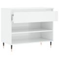 vidaXL Botník lesklý biely 70x36x60 cm spracované drevo