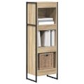 vidaXL Knižnica 40 x 30 x 121 cm Kompozitné drevo Sonoma