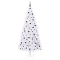 vidaXL Umelý vianočný stromček s 300 LED-i Biela 240 cm PVC a oceľ
