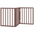 vidaXL Brána pre psa skladacia 3 panely hnedá 150 cm topoľové drevo