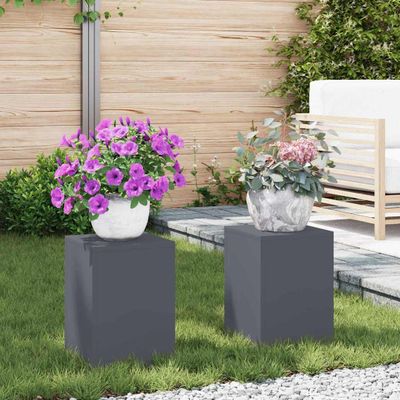 vidaXL Stojan na rastliny 2 pcs Antracit 24 x 24 x 35 cm Oceľ