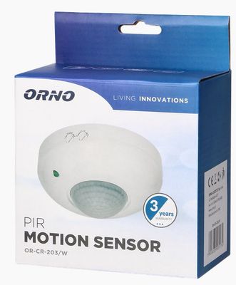 Snímač pohybu PIR ORNO OR-CR-203/W IP20, 1200W, biela Snímač čidla pohybu PIR ORNO OR-CR-203/W IP20, 1200W, biela