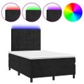 vidaXL Posteľ boxsping s matracom a LED čierna 120x200 cm zamat