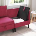 vidaXL Sofa s úložným priestorom Víno červené Zamat
