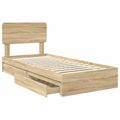 vidaXL Úložná posteľ Sonoma dub 90 x 190 cm Kompozitné drevo