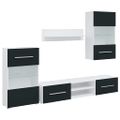 vidaXL 5-dielne TV skrinky s LED osvetlením, matné indigo, imitácia dreva