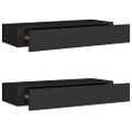 vidaXL Nástenné zásuvkové police 2 ks čierne 60x23,5x10 cm MDF