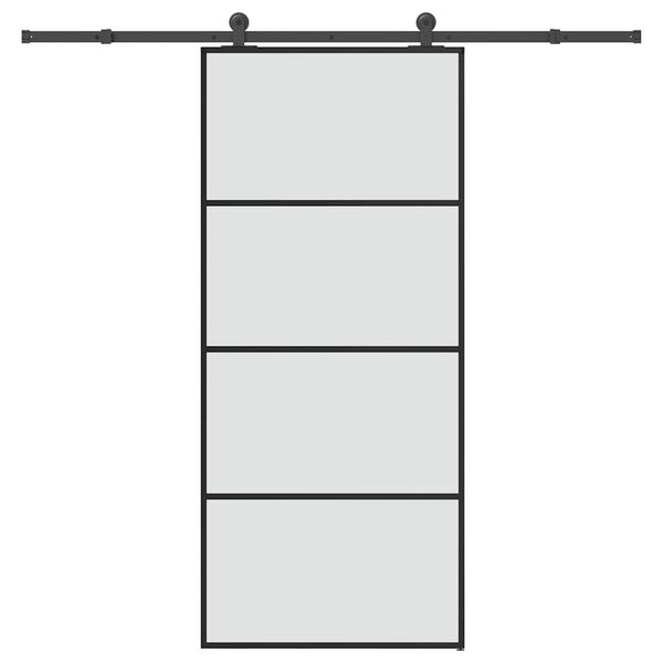 vidaXL Posuvné dvere s kovaním ESG sklo a hliník 90x205 cm