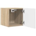 vidaXL Nástenné TV skrinky 4 ks biele a dub sonoma 30,5x30x30 cm