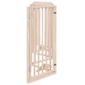 vidaXL Skladacia bránka pre psa s dvierkami, 6 panelov, 300 cm, topoľové drevo