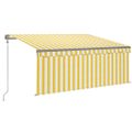 vidaXL Automatická markíza tienidlo&LED&senzor vetra 3x2,5m žlto-biela