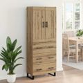 vidaXL Highboard 2 ks Remeselný dub 69,5 x 34 x 180 cm