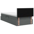 vidaXL LED úložná posteľ s matracom Tmavosivá 90 x 190 cm Látka