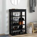 vidaXL Regál na topánky čierny 60x30x98 cm kompozitné drevo