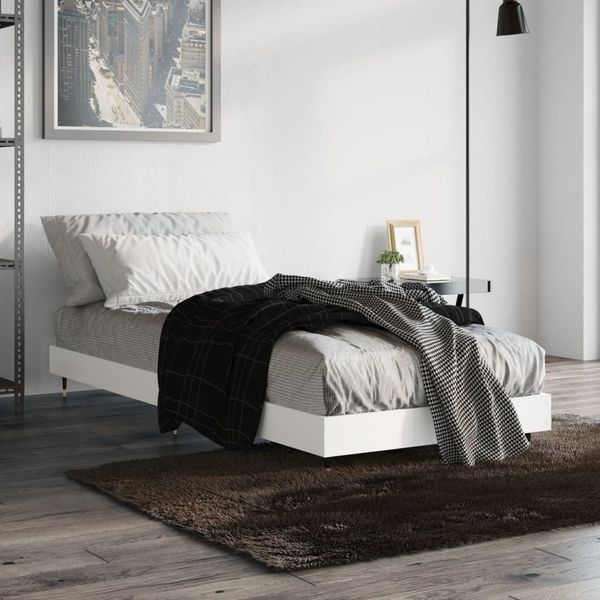 vidaXL Posteľný rám biely 75x190 cm kompozitné drevo