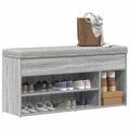 vidaXL lavica na topánky šedá Sonoma 102x30,5x45 cm Engineered Wood