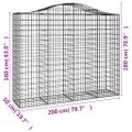 vidaXL Oblúkové gabiónové koše 12 ks 200x50x160/180 pozinkované železo
