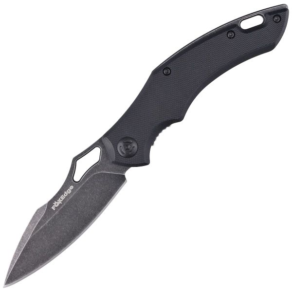 FOX knives FE-034 EDGE SPARROW BLACK vreckový nôž 8 cm,Stonewash PVD, čierna, G10