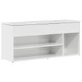 vidaXL lavica na topánky biela lesklá 102 x 30,5 x 45 cm umelé drevo