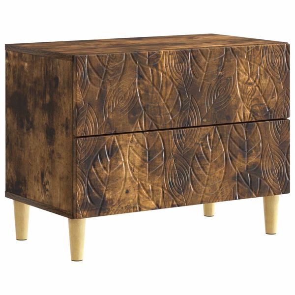 vidaXL Nočný stolík Dymový dub 62 x 34,5 x 48 cm Kompozitné drevo