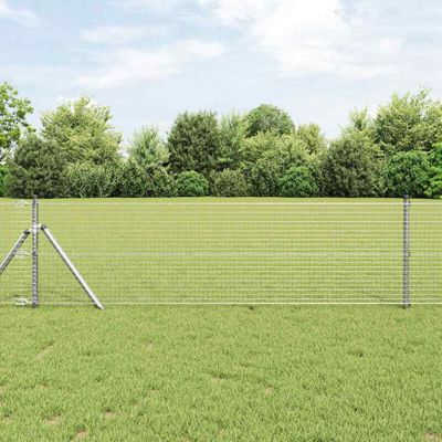 vidaXL Zváraná drôtená ohrada na upevnenie 25 x 0,5 m Pozinkovaná oceľ