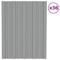 vidaXL Strešný panel 36 ks Sivá 60 x 45 cm Pozinkovaná oceľ