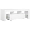 vidaXL TV skrinka s LED svetlami, vysoký lesk, biela 130x35x45 cm