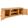 vidaXL TV skrinka 110x35x44 cm dubový masív
