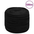 vidaXL Pracovné lano čierne 8 mm 500 m polyester