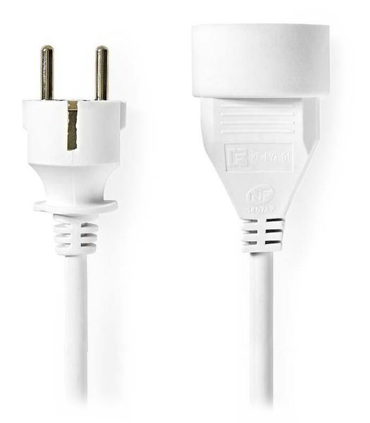 NEDIS napájecí prodlužovací zásuvka/ úhlová/ 1x zásuvka/ bílá/ 3m Kabel, napájecí, prodlužovací, úhlový, 1x zásuvka, 3m, bílý