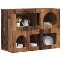 vidaXL Servírovacia skriňa ELST Staré drevo 80,5 x 35 x 59 cm