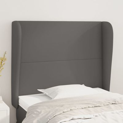 vidaXL Čelo postele so záhybmi sivé 93 x 23 x 118/128 cm umelá koža