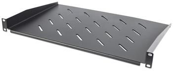 19" police s perforáciou 300 mm, max. 25 kg čierna