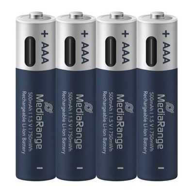 MEDIARANGE Batérie nabíjateľné AAA, USB-C, 4ks