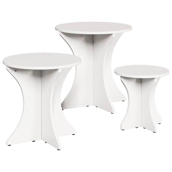 vidaXL Konferenčný stolík 3 pcs Biela