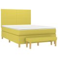 vidaXL Boxspring posteľ s matracom svetlozelená 140x190 cm látka