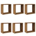 vidaXL Nástenné poličky v tvare kocky 6 ks 30x15x30cm kompozitné drevo