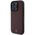 Puzdro Mercedes pre iPhone 16 Pro 6,3" MEHMP16L23RBARR Tvrdé puzdro Textúrovaná a hladká koža MagSafe červená